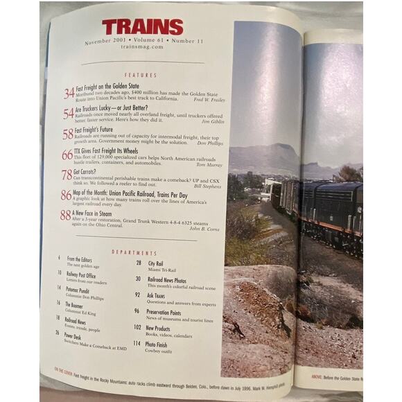 Vtg Lot 2 Trains November December 2001 Magazine Special Report 9-11-01 Collect - Picture 3 of 6